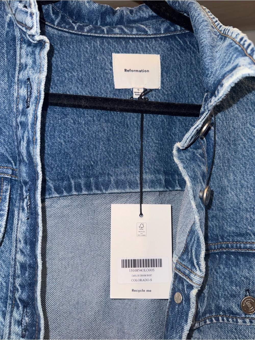 Reformation Oversized Light Blue Denim Jacket - Picture 2 of 3